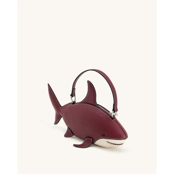 JW PEI Nerys Shark Look Top Handle Bag in Burgundy | Totes & Top-Handle Bags | Coveti