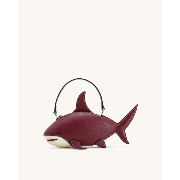JW PEI Nerys Shark Look Top Handle Bag in Burgundy | Totes & Top-Handle Bags | Coveti
