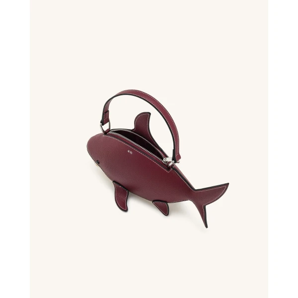 JW PEI Nerys Shark Look Top Handle Bag in Burgundy | Totes & Top-Handle Bags | Coveti