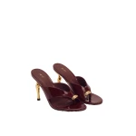 JW PEI Noemi Cutout Square-Toe Metal Accent Sandals in Burgundy | Sandals | Coveti