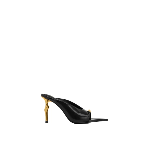 JW PEI Noemi Pointed-Toe Mule Heels in Black | Mules | Coveti