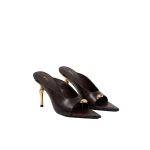 JW PEI Noemi Pointed-Toe Mule Heels in Burgundy | Mules | Coveti