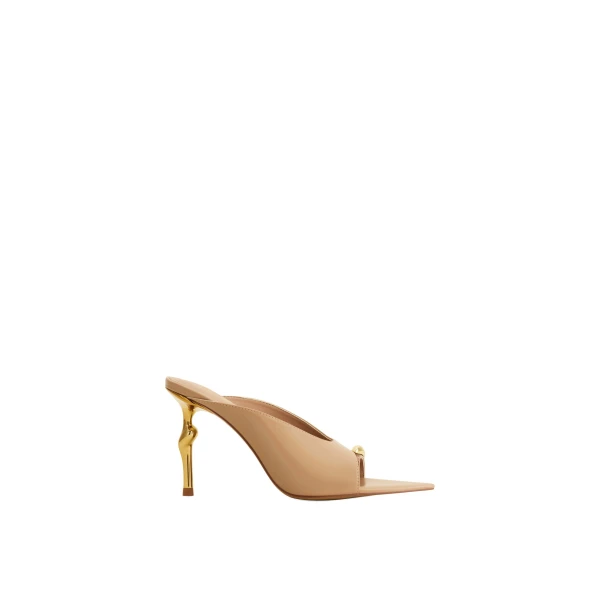 JW PEI Noemi Pointed-Toe Mule Heels in Khaki | Mules | Coveti