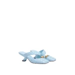 JW PEI Noemi Woven Hardware Closed-Toe Mules in Light Blue | Mules | Coveti