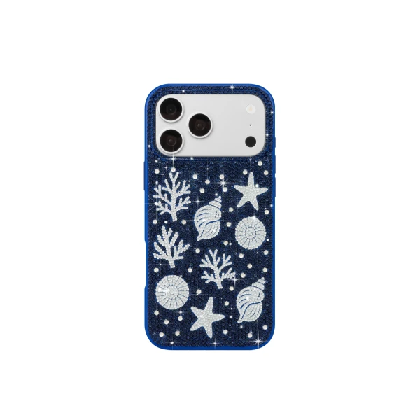 JW PEI Ocean Shell Artificial Crystal Phone Case in Blue | Phone Cases | Coveti