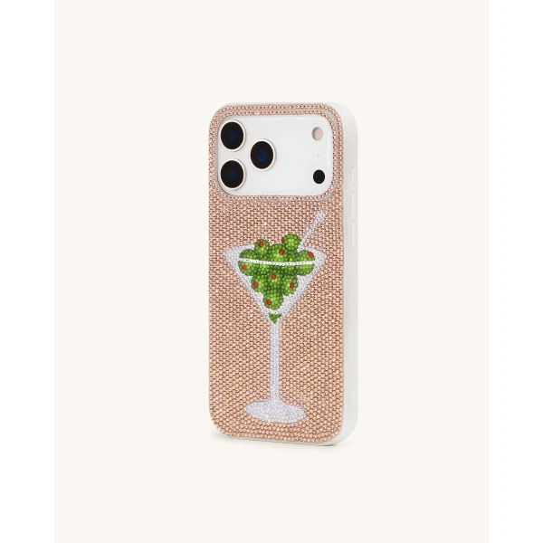 JW PEI Olive Martini Artificial Crystal Phone Case in Gold | Phone Cases | Coveti