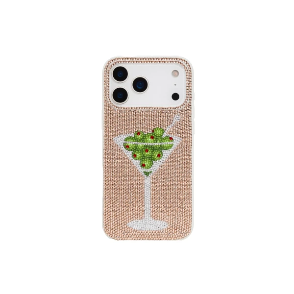 Olive Martini Artificial Crystal Phone Case in Gold