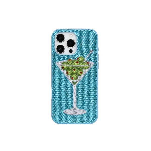 JW PEI Olive Martini Artificial Crystal Phone Case in Light Blue | Phone Cases | Coveti