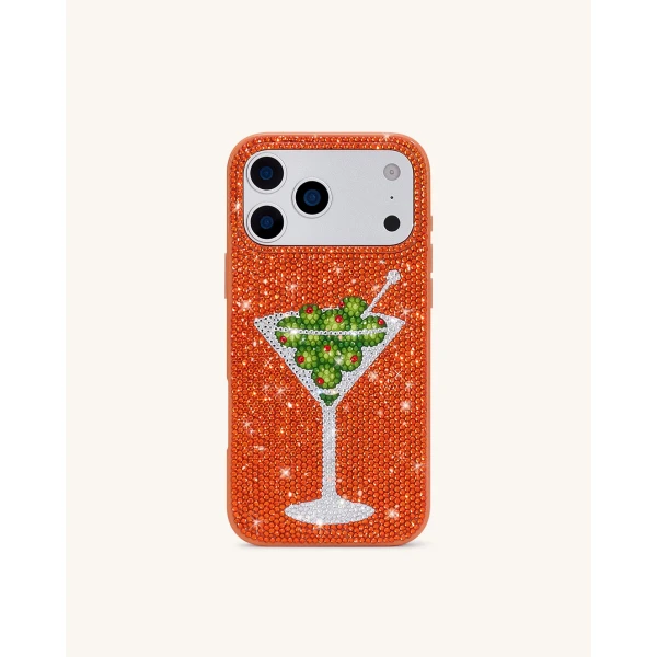JW PEI Olive Martini Artificial Crystal Phone Case in Orange | Phone Cases | Coveti