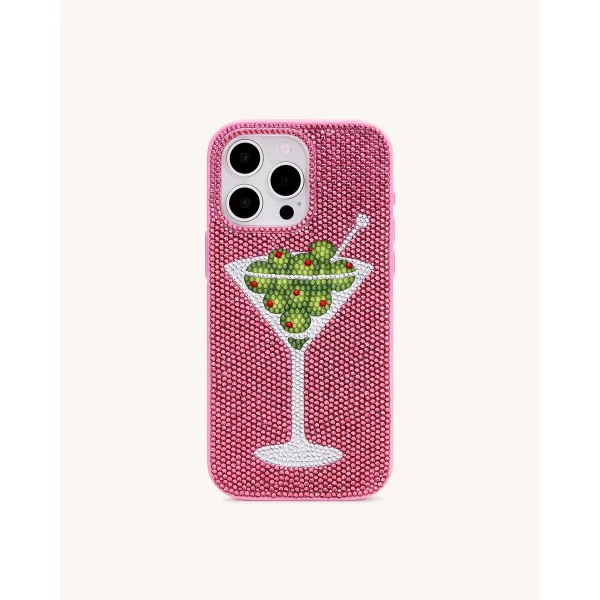 JW PEI Olive Martini Artificial Crystal Phone Case in Pink | Phone Cases | Coveti