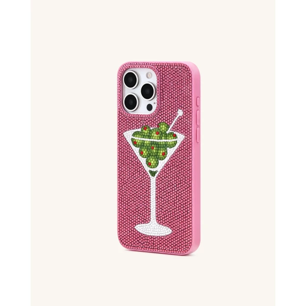 JW PEI Olive Martini Artificial Crystal Phone Case in Pink | Phone Cases | Coveti