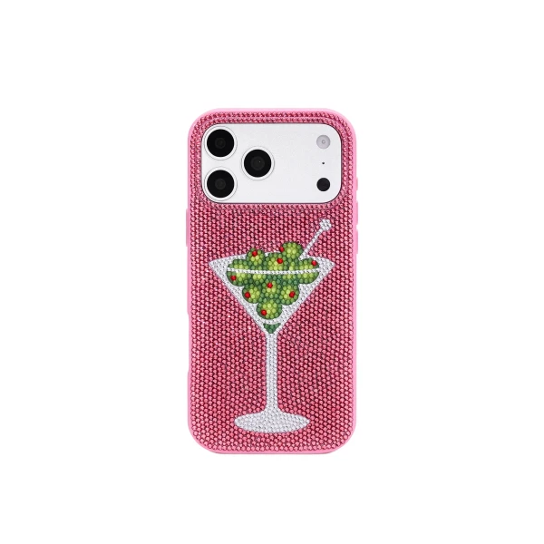JW PEI Olive Martini Artificial Crystal Phone Case in Pink | Phone Cases | Coveti