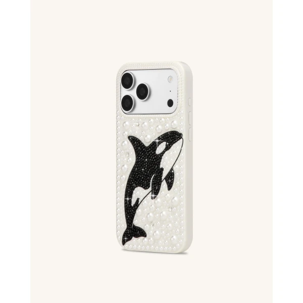 JW PEI Orca Pearl Embellished Phone Case in White | Phone Cases | Coveti