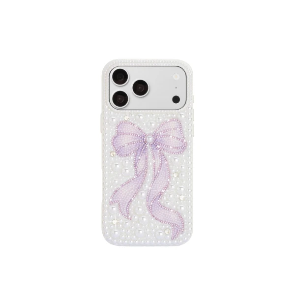 JW PEI Pearl Artificial Crystal Bow Phone Case in White | Phone Cases | Coveti
