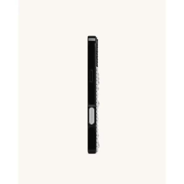 JW PEI Pearl Artificial Crystal Puppy Phone Case in Black | Phone Cases | Coveti
