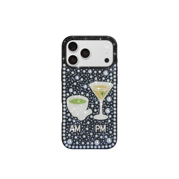 JW PEI Pearl Martini Embellished Phone Case in Black | Phone Cases | Coveti
