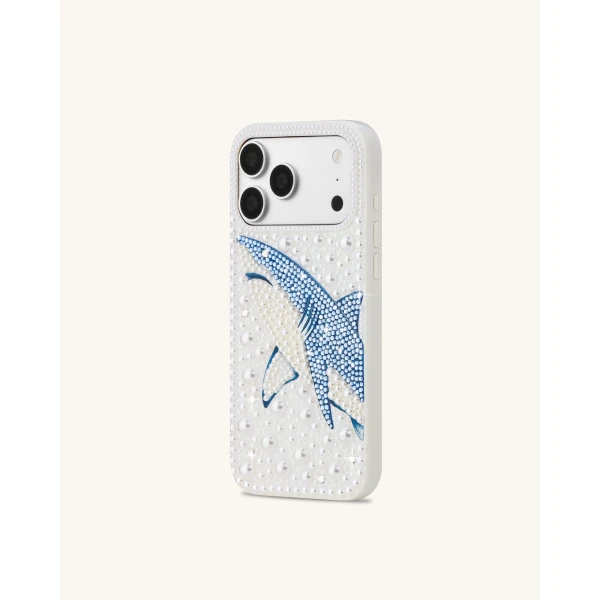 JW PEI Pearl Shark Artificial Crystal Phone Case in White | Phone Cases | Coveti