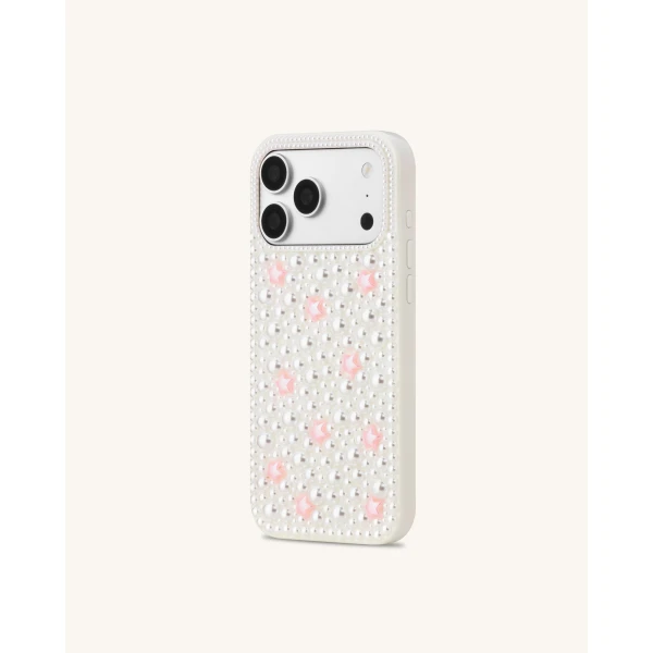 JW PEI Pearl Star Embellished Phone Case in White | Phone Cases | Coveti