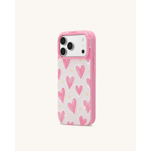 JW PEI Pink Heart Pattern Phone Case in Pink | Phone Cases | Coveti