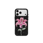 JW PEI Pink Lily Artificial Crystal Phone Case in Black | Phone Cases | Coveti