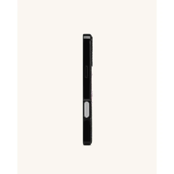 JW PEI Pink Lily Artificial Crystal Phone Case in Black | Phone Cases | Coveti