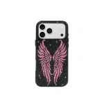JW PEI Pink Rhinestone Angel Wings Phone Case in Black | Phone Cases | Coveti