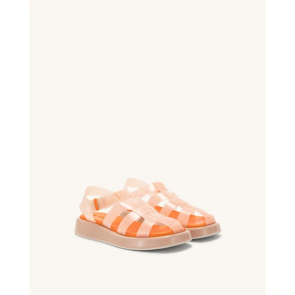 JW PEI Piper Platform Sandal in Beige & Orange | Sandals | Coveti