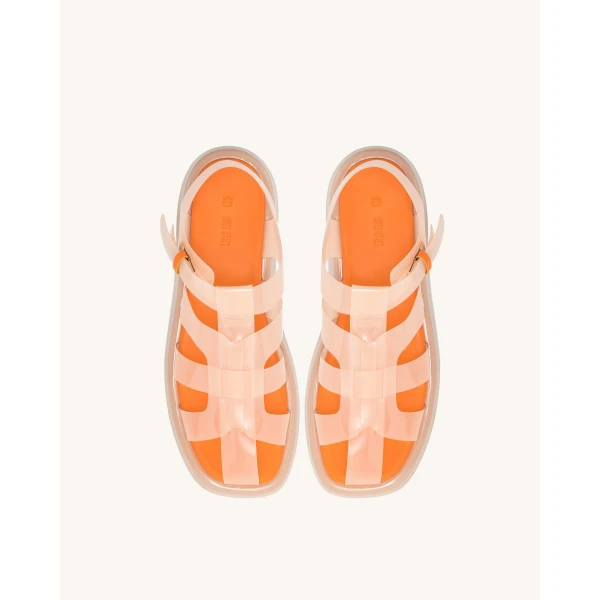 JW PEI Piper Platform Sandal in Beige & Orange | Sandals | Coveti
