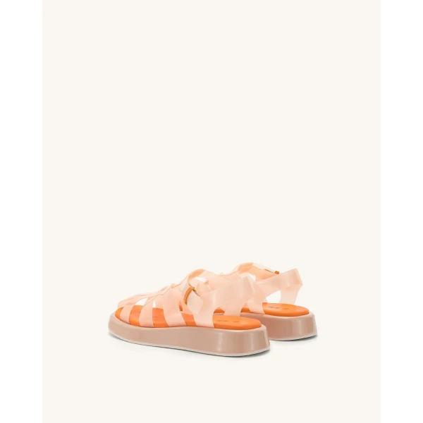 JW PEI Piper Platform Sandal in Beige & Orange | Sandals | Coveti