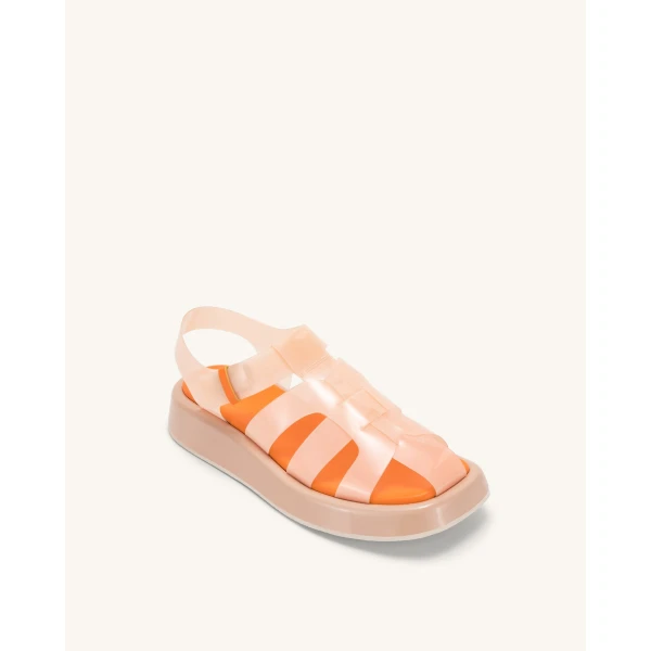 JW PEI Piper Platform Sandal in Beige & Orange | Sandals | Coveti