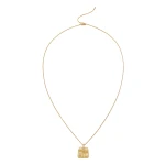 JW PEI Plantain Fan Pendant Necklace in 18ct Gold Plated & White Zircon | Jewelry | Coveti
