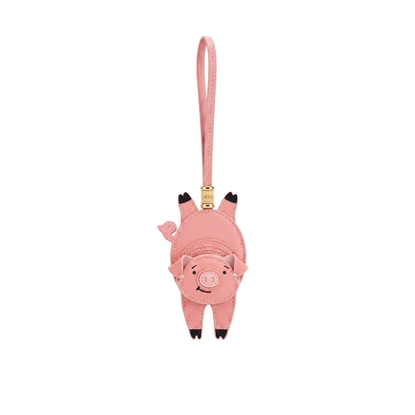 Playful Pig Bag Charm in Pink