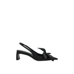 JW PEI Queena Floral Appliques Slingback Pumps in Black | Heels | Coveti