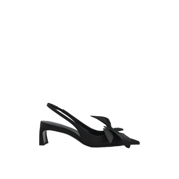 JW PEI Queena Floral Appliques Slingback Pumps in Black | Heels | Coveti