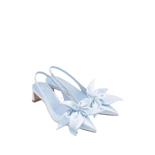 JW PEI Queena Floral Appliques Slingback Pumps in Blue | Heels | Coveti