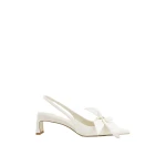 JW PEI Queena Floral Appliques Slingback Pumps in Ivory White | Heels | Coveti