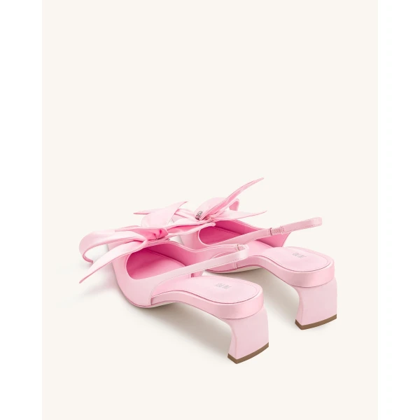 JW PEI Queena Floral Appliques Slingback Pumps in Pink | Heels | Coveti