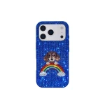 JW PEI Rainbow Dog Artificial Crystal Phone Case in Blue | Phone Cases | Coveti