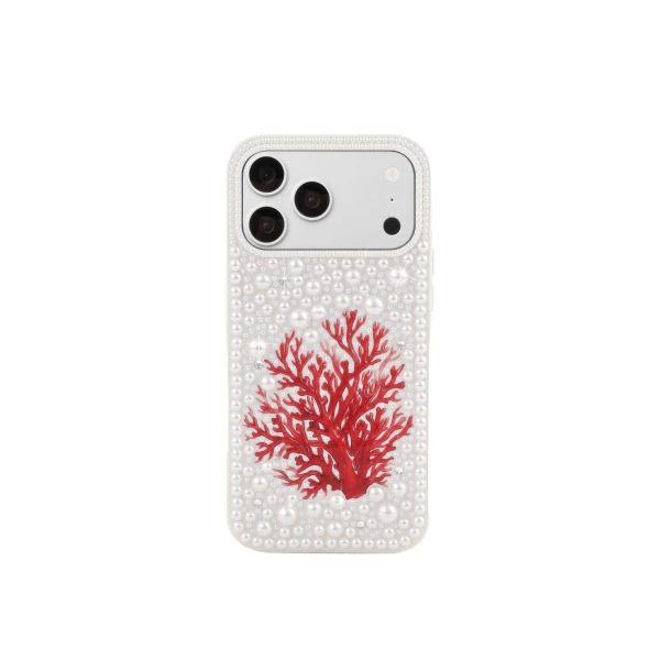 JW PEI Red Coral Pearl Phone Case in White | Phone Cases | Coveti