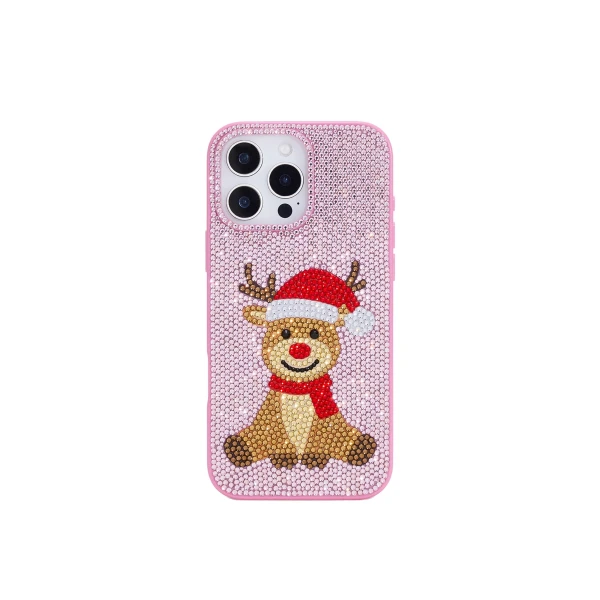 JW PEI Reindeer Artificial Crystal Phone Case in Pink | Phone Cases | Coveti
