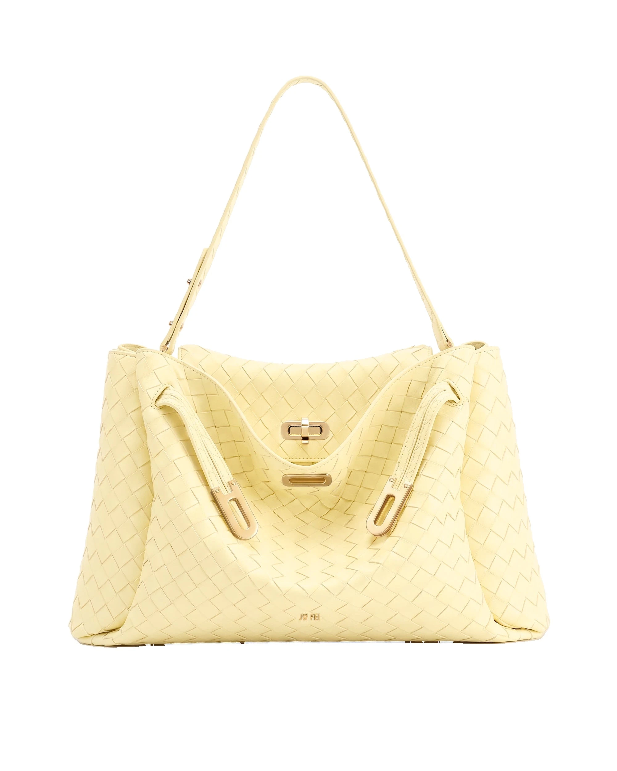 JW PEI Rhea Large Woven Textured Shoulder Bag in Creamy Yellow JW PEI Rhea Large Woven Textured Shoulder Bag in Creamy Yellow | Shoulder & Crossbody Bags | Coveti