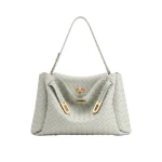 JW PEI Rhea Large Woven Textured Shoulder Bag in Gray | Shoulder & Crossbody Bags | Coveti