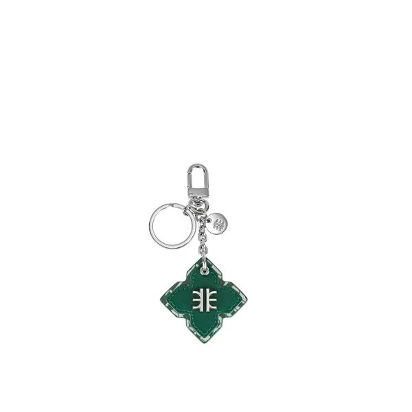 JW PEI Rhombus Bag Charm And Key Holder in Dark Green | Bag Charms | Coveti
