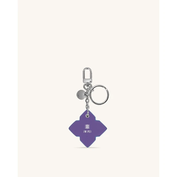 JW PEI Rhombus Bag Charm And Key Holder in Purple & Classic Blue | Bag Charms | Coveti