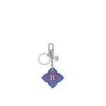 JW PEI Rhombus Bag Charm And Key Holder in Purple & Classic Blue | Bag Charms | Coveti
