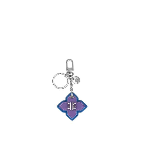 JW PEI Rhombus Bag Charm And Key Holder in Purple & Classic Blue | Bag Charms | Coveti