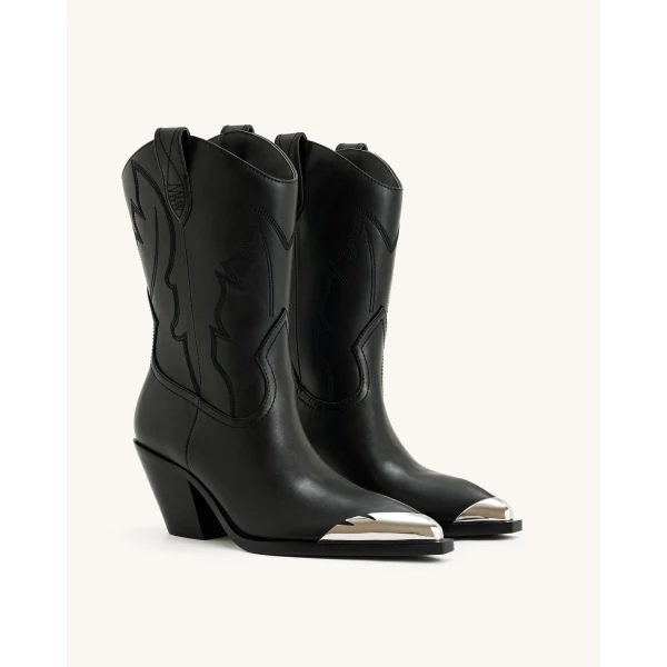 JW PEI Riya Cowboy Boot in Black | Boots | Coveti