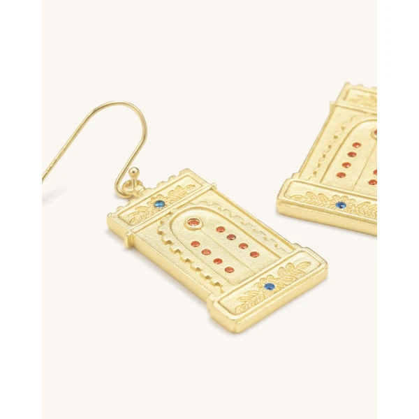 JW PEI Roman Arch Earrings in 18ct Gold Plated & Multicolor Zircon | Jewelry | Coveti