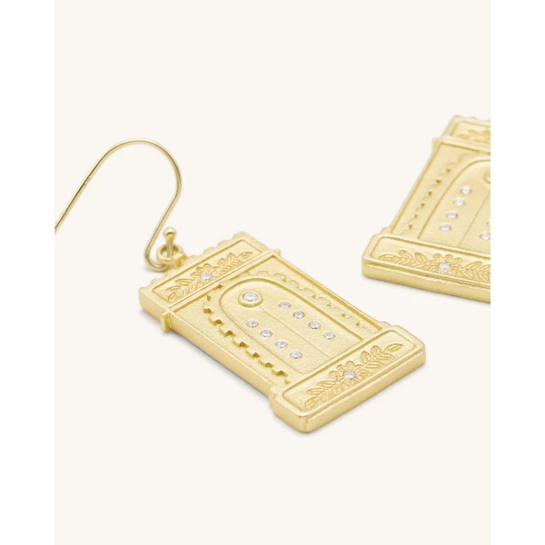 JW PEI Roman Arch Earrings in 18ct Gold Plated & White Zircon | Jewelry | Coveti