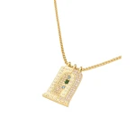 JW PEI Roman Small Arch Pendant Necklace in 18ct Gold Plated & Multicolor Zircon | Jewelry | Coveti